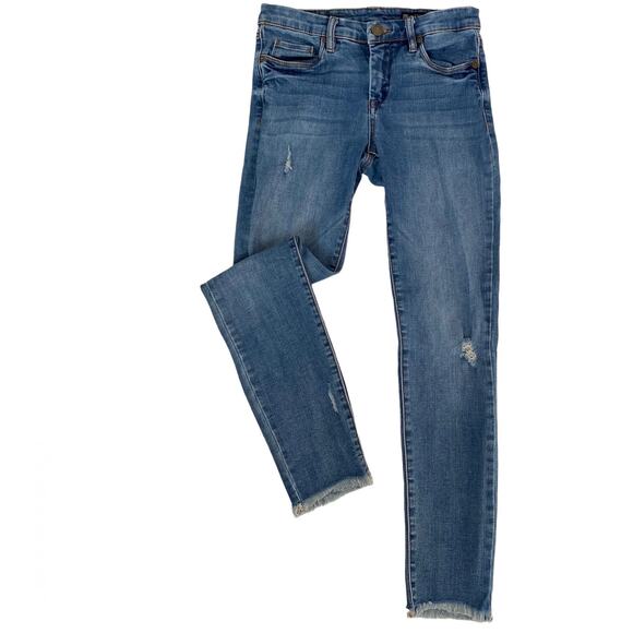BlankNYC Frayed Hem Jeans Crop Skinny Raw Distressed Denim Size 26 06t-1699LT - Picture 13 of 13